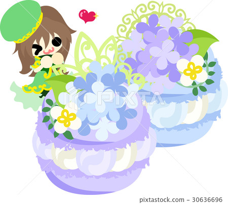 馬卡龍保濕女孩和繡球花 馬卡龍保濕女孩和繡球花 30636696