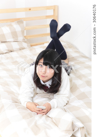 Female high school student relax Female high school student relax 30640176