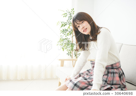 A young woman who dating at home A young woman who dating at home 30640698