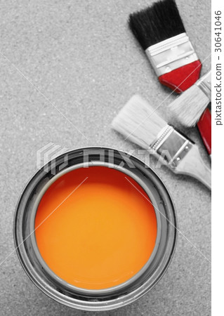 Paint can with brush 30641046