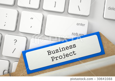 Card File with Inscription Business Project. 3D. 30641088