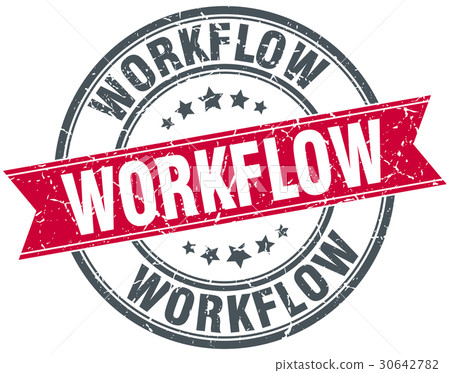 workflow round grunge ribbon stamp workflow round grunge ribbon stamp 30642782