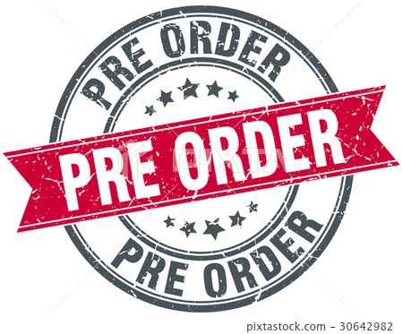 pre order round grunge ribbon stamp 30642982