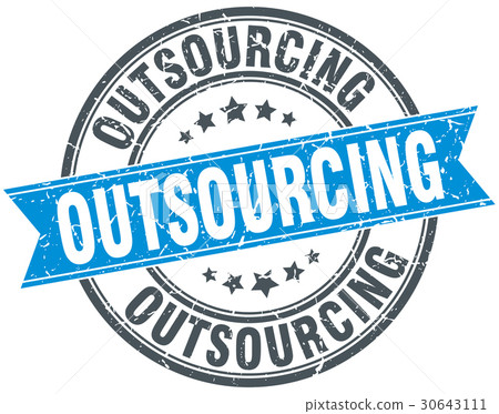 outsourcing round grunge ribbon stamp outsourcing round grunge ribbon stamp 30643111