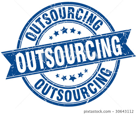 outsourcing round grunge ribbon stamp outsourcing round grunge ribbon stamp 30643112