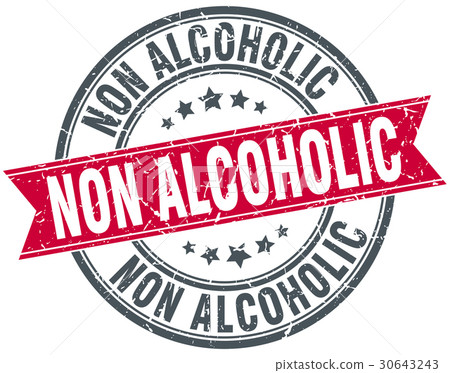 non alcoholic round grunge ribbon stamp non alcoholic round grunge ribbon stamp 30643243