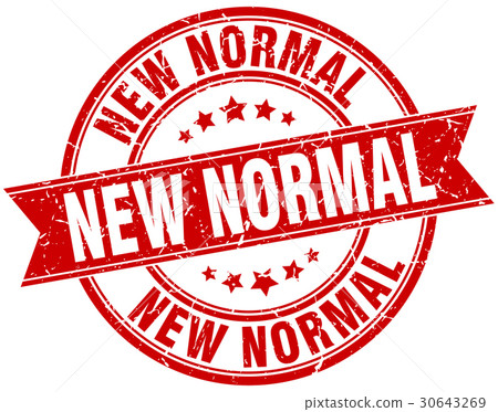 new normal round grunge ribbon stamp new normal round grunge ribbon stamp 30643269