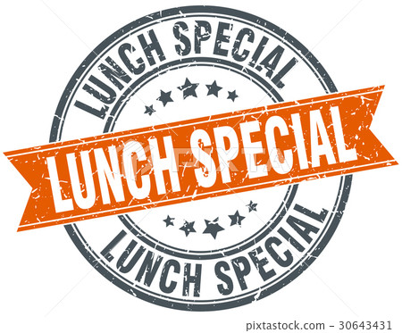 lunch special round grunge ribbon stamp lunch special round grunge ribbon stamp 30643431