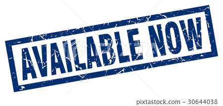 square grunge blue available now stamp 30644038