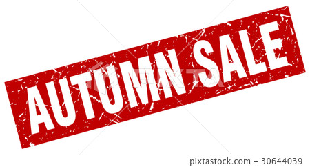 square grunge red autumn sale stamp 30644039