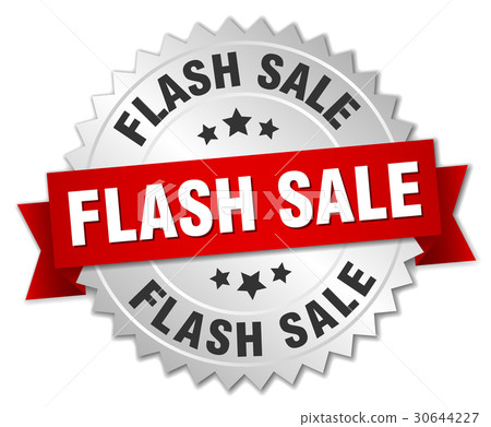 flash sale round isolated silver badge 30644227