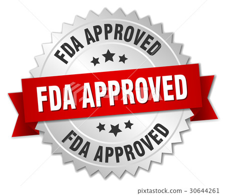 fda approved round isolated silver badge 30644261