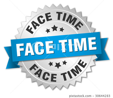 face time round isolated silver badge 30644283