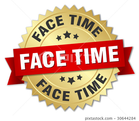 face time round isolated gold badge 30644284