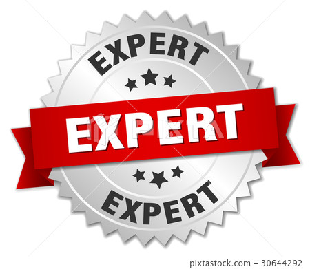expert round isolated silver badge 30644292