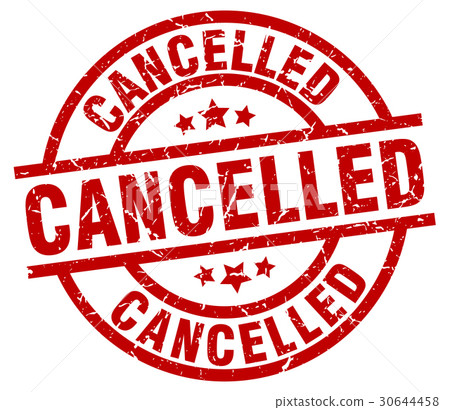 cancelled round red grunge stamp 30644458