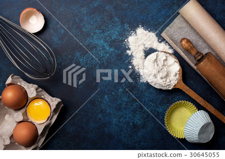 Ingredients and utensils for baking Ingredients and utensils for baking 30645055