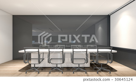 Meeting room with projector screen / 3D rendering 30645124