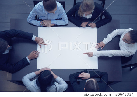 Business people and blank paper 30645334
