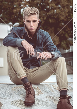 Fashion outdoor photo of stylish handsome man Fashion outdoor photo of stylish handsome man 30645397