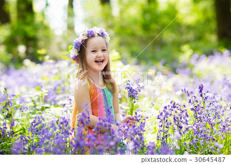 Kids in bluebell garden Kids in bluebell garden 30645487