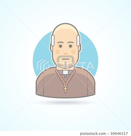 Catholic priest, clergyman in a cassock icon. 30646317