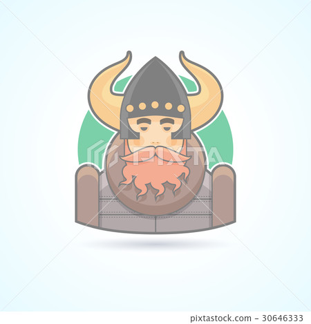 Viking, sea king, scandinavian man icon 30646333