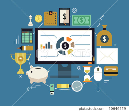 Finance and money items collection. Finance and money items collection. 30646359