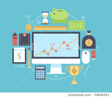 Finance and money items collection. Finance and money items collection. 30646361