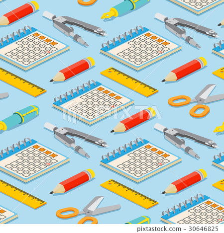 Seamless pattern with isometric pair of compasses Seamless pattern with isometric pair of compasses 30646825