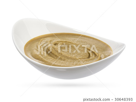Bowl with mustard isolated on white background. Bowl with mustard isolated on white background. 30648393
