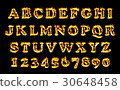 Fire font collection, alphabet of flame.  30648458