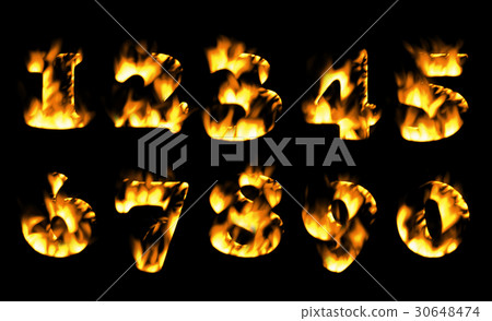 Fire number, figures in flame. Part 6 30648474