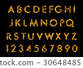 Fire font letter, alphabet in flames 30648485