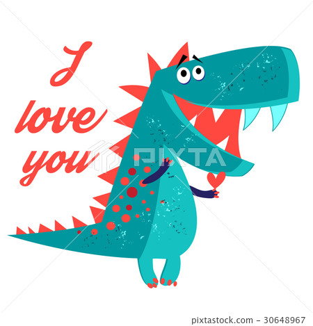 Vector brightly amorous dinosaur enamored 30648967