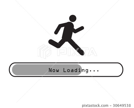 Sign Man Running On Loading Bar Vector 插圖素材 圖庫