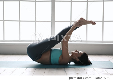 Young Woman Doing Yoga Pose Exercise Healthy 30649780