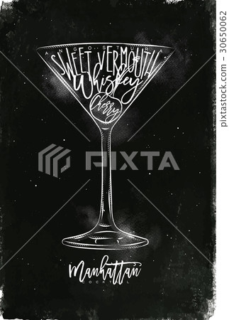 Manhattan cocktail chalk 30650062