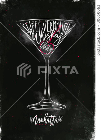 Manhattan cocktail chalk color 30650063