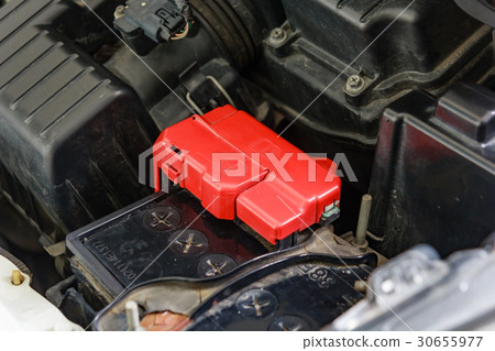 Car battery terminal with red positive polarity Car battery terminal with red positive polarity 30655977