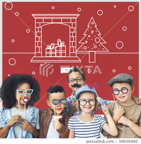 Merry Christmas and Happy New Year Illustration Concept Merry Christmas and Happy New Year Illustration Concept 30656800