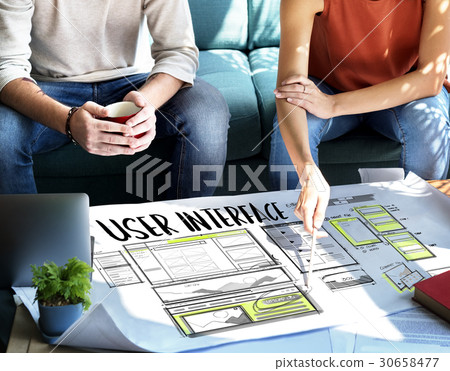Website development layout sketch drawing Website development layout sketch drawing 30658477