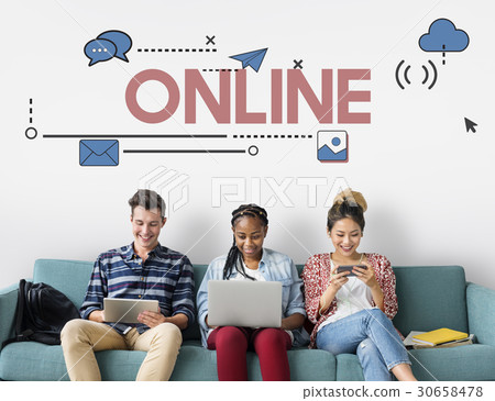 Technology social media connection icons 30658478