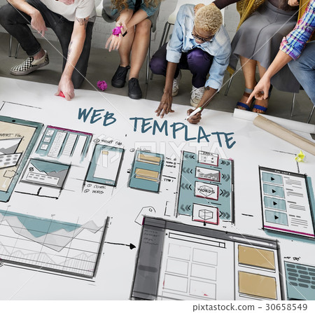 Web template layout draft sketch 30658549