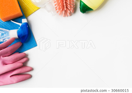 cleaning stuff on white background cleaning stuff on white background 30660015