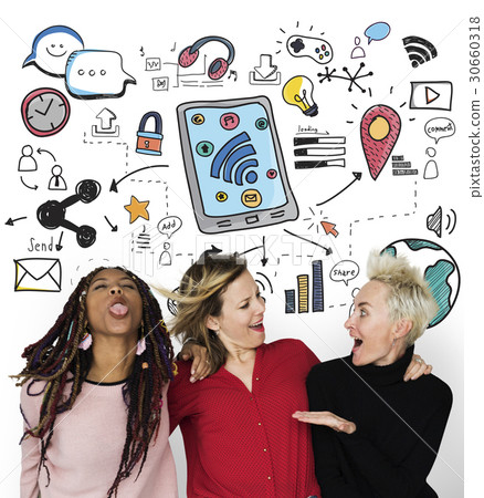 Digital Media Global Communications Connection Technology 30660318