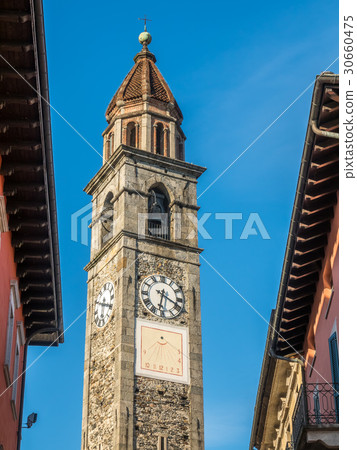 Clock tower of church in Ascona 30660475