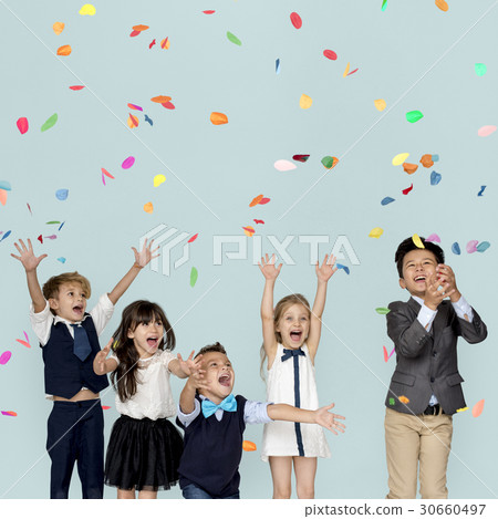 Children Smiling Happiness Friendship Togetherness Celebration Studio Portrait Children Smiling Happiness Friendship Togetherness Celebration Studio Portrait 30660497
