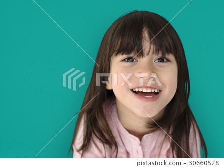 Little Girl Smiling Happiness Studio Portrait 30660528