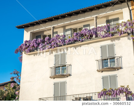 Buildings near lake in Locarno, Switzerland 30660532